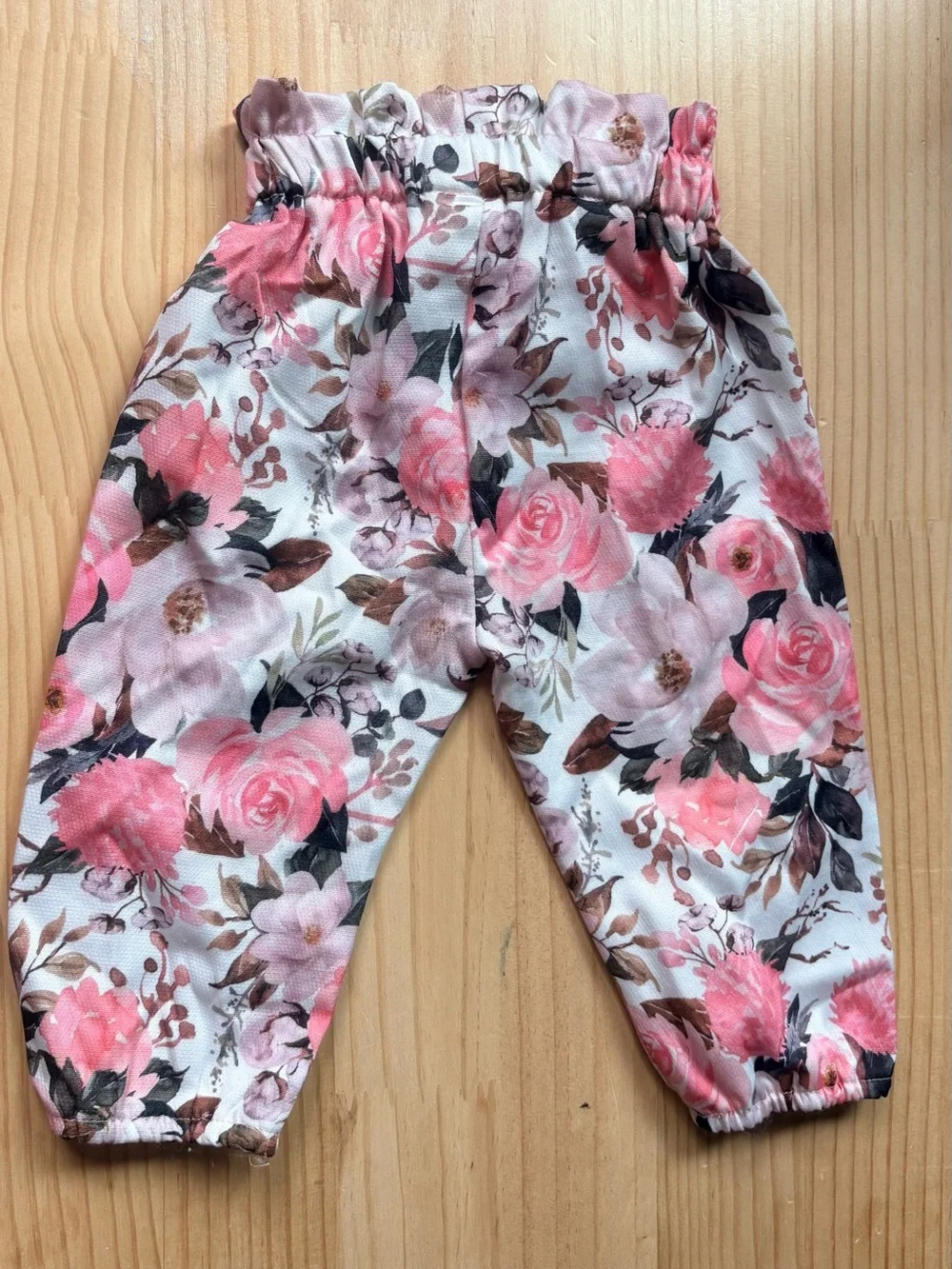 Girls Floral Pink Bow Jogger Pants